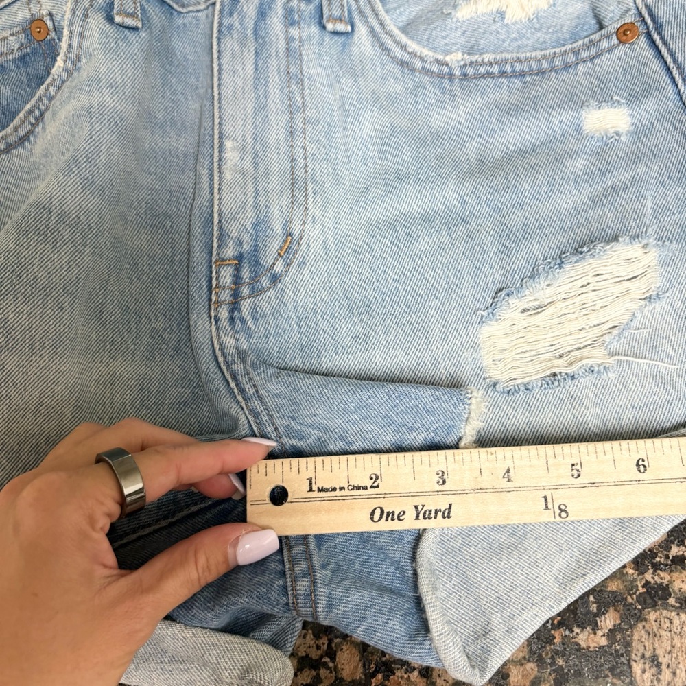 Madewell Relaxed Denim Shorts Womens Medium Wash Blue Distressed Size 26 - Picture 7 of 7